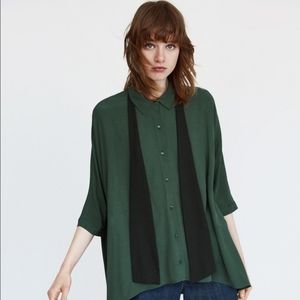 NWT Zara Oversized Green Blouse,Sz M